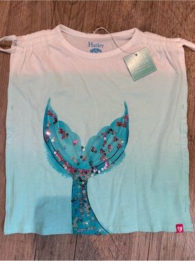 Hatley Girls Aqua Ombre Mermaid Tail Sequin Tee